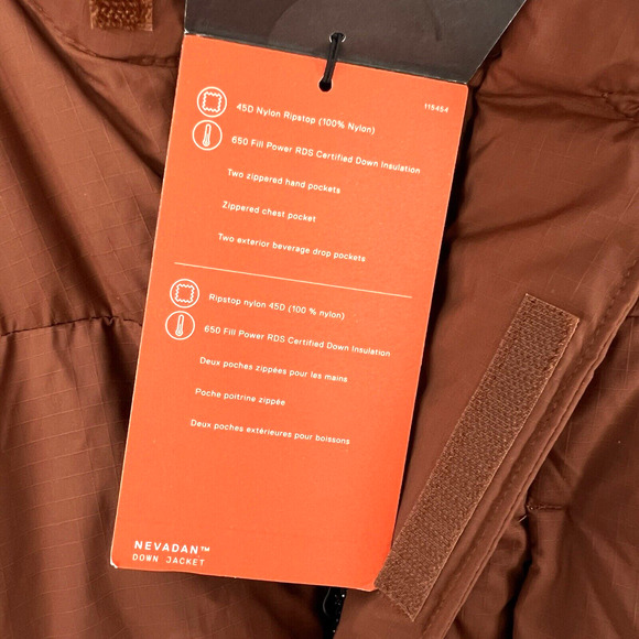 Mountain Hardwear Nevadan 650 Down Parka Men's Large Orange Winter Jacket NWT - Picture 4 of 5